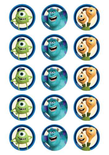 Monsters University Edible Cupcake Images - Click Image to Close